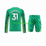 Camisolas de futebol Manchester City Ederson Moraes 31 Guarda Redes Criança Equipamento Principal 2023/24 Manga Comprida